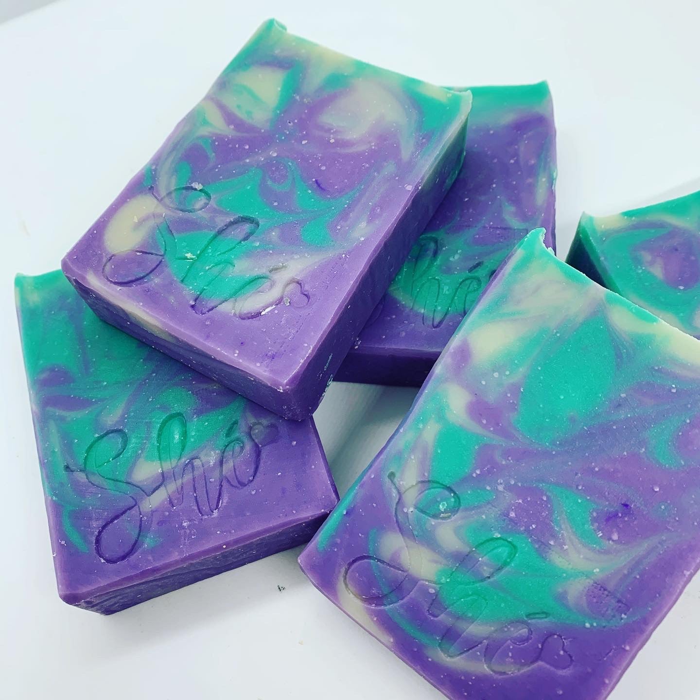 Green, Purple & White Natural Handmade Soap